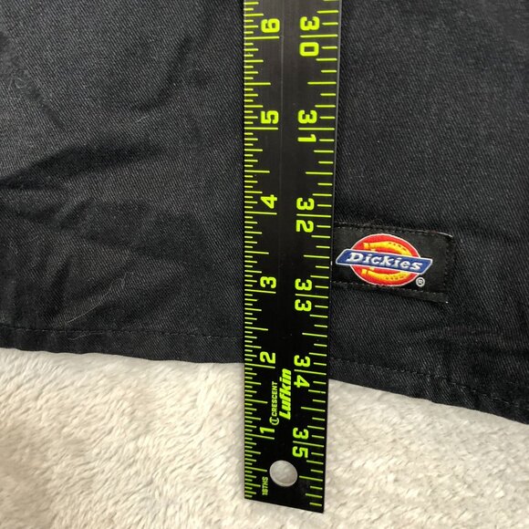 Dickies Mens Button Up Work Shirt Size 2XT Black Long Sleeve Pockets Classic - Picture 3 of 9